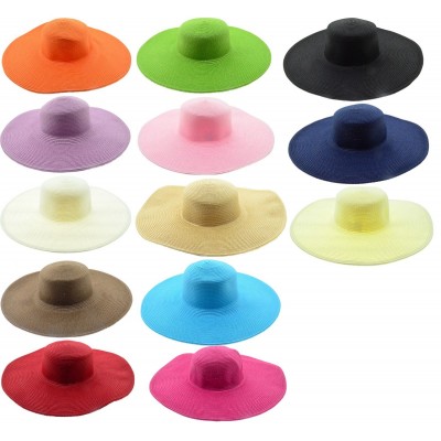 WIDE  Colorful Derby Large Floppy Folderable Straw Beach Hat USA SELLER   eb-31589997
